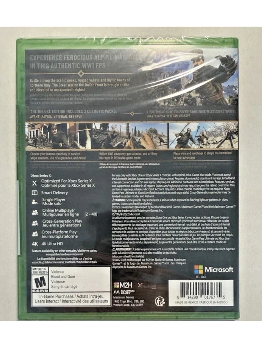 WWI Isonzo Italian Front Deluxe Edition Xbox Series X WW1 Shooter Game Sealed
